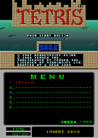 Tetris (Mega-Tech) Title Screen